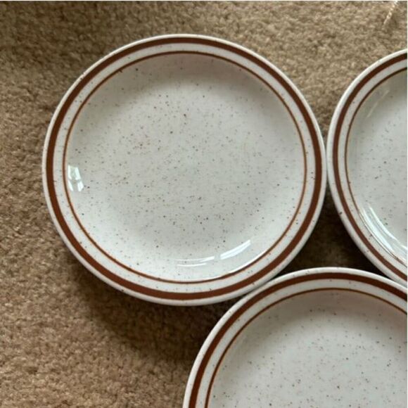 Jackson China 3 Small 5 3/4” Wide Brown Double Stripes Restaurant Plates - Picture 2 of 8